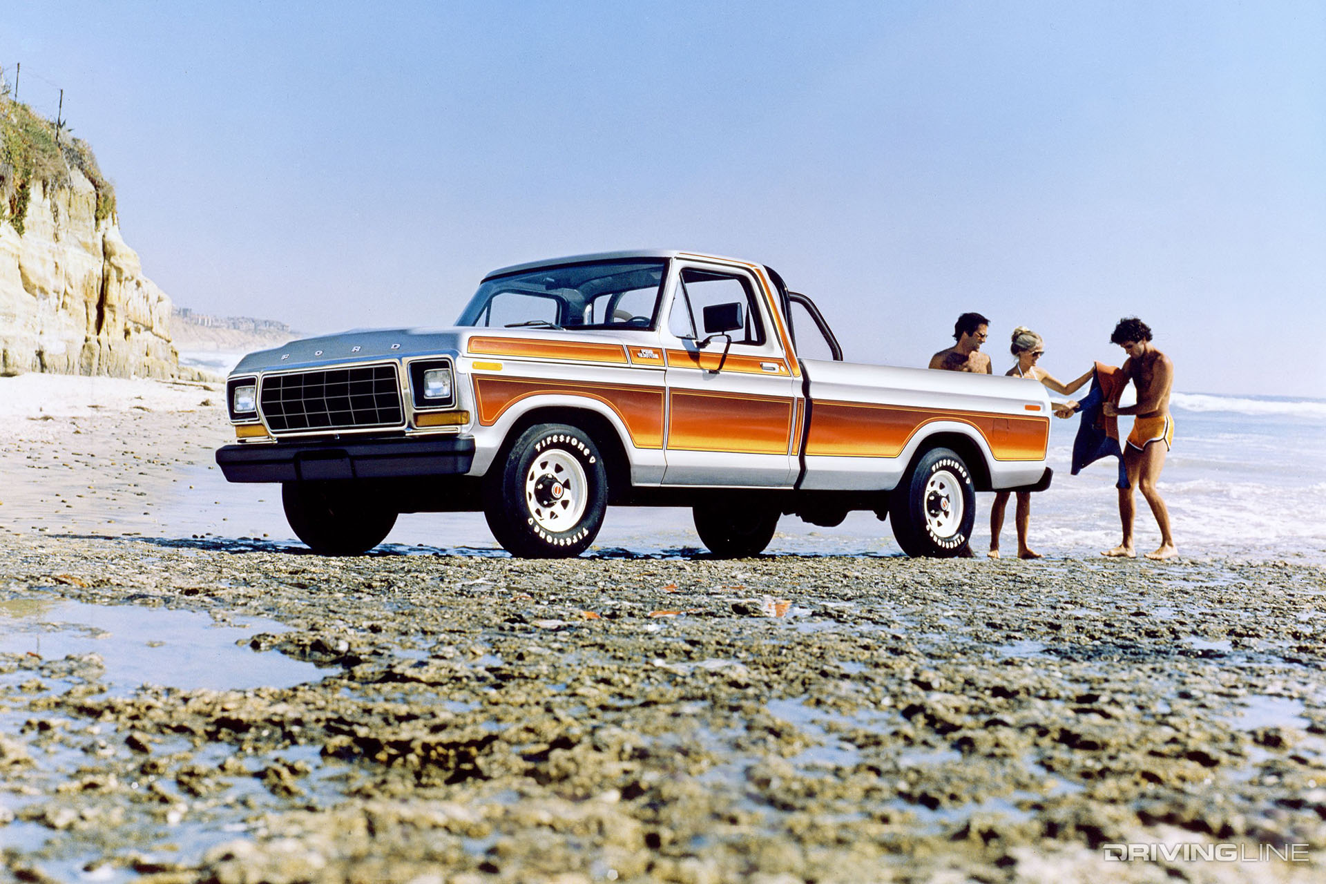Ford F-100 Pickup on beach