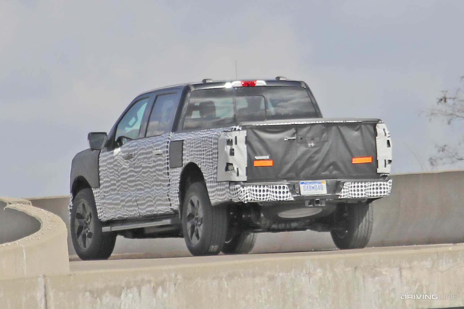 Spy Photo of preproduction Ford F150 EV Truck rear