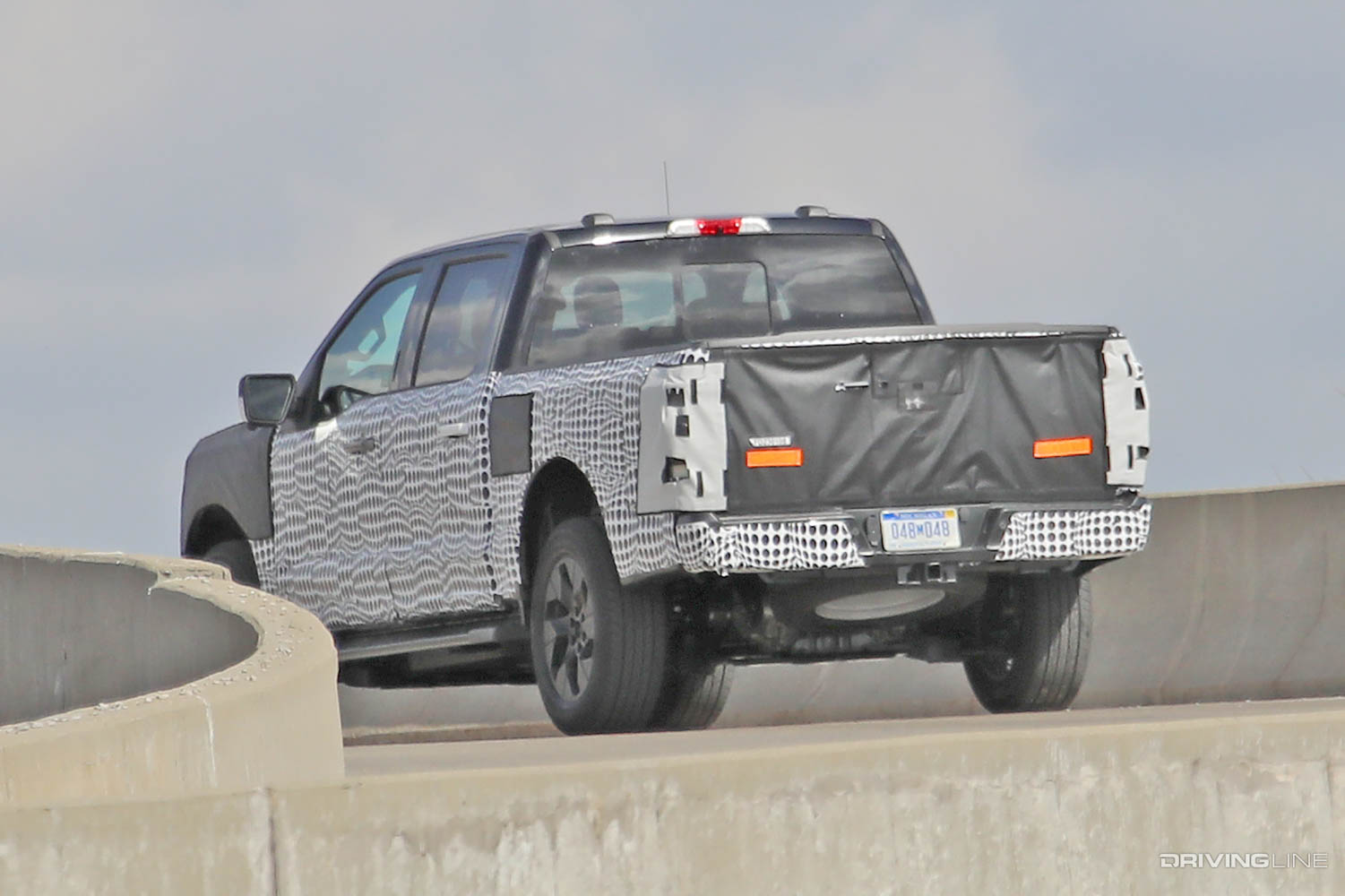Spy Photo of preproduction Ford F150 EV Truck rear driver side