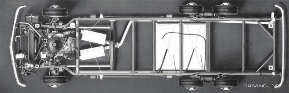 GMC Motorhome chassis black and white