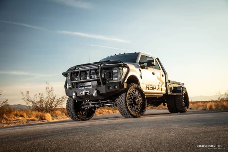 Driver side front of 2017 F350 on Nitto Trail Grappler Tires