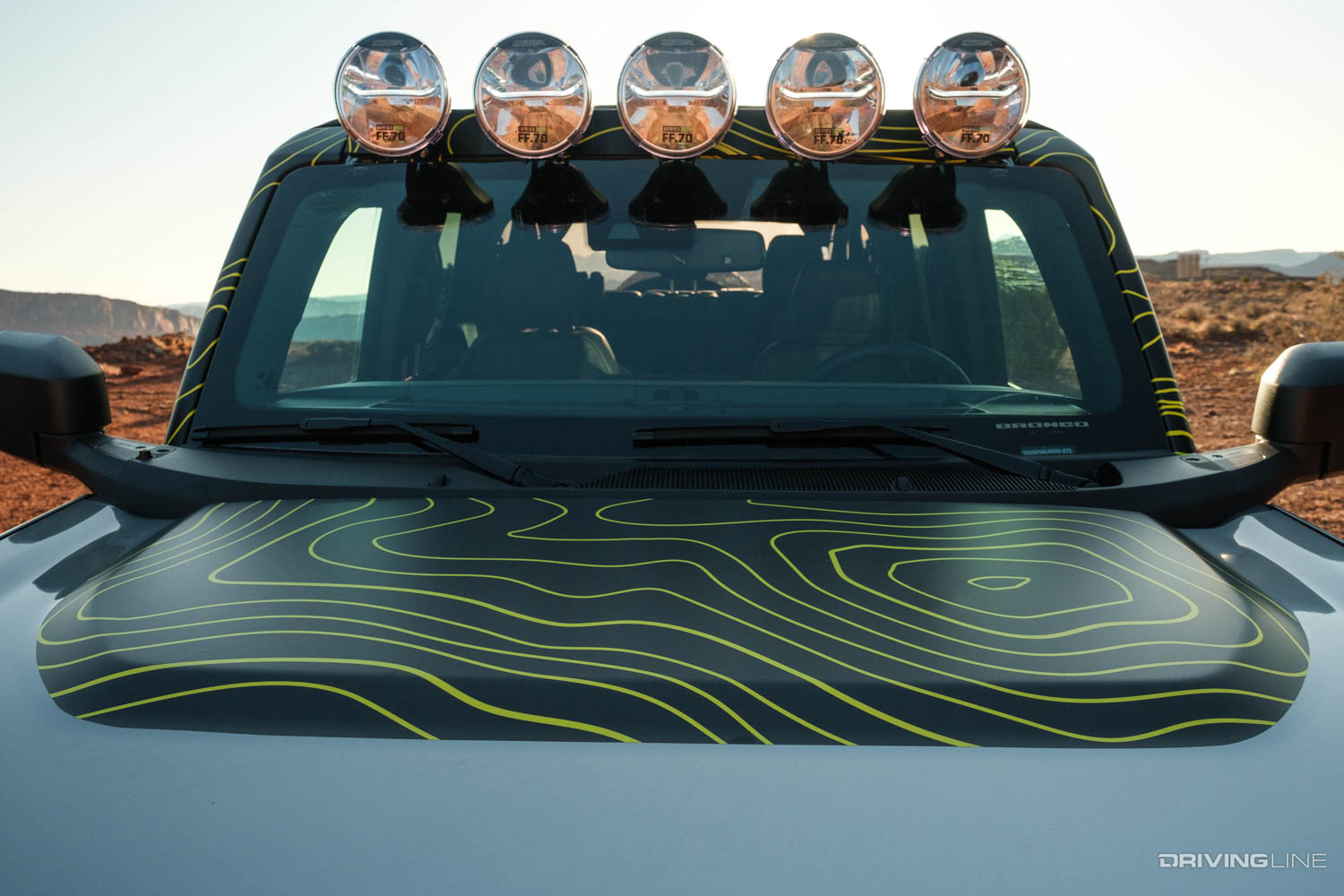 2021 Ford Bronco RTR windshield and lightbar detail