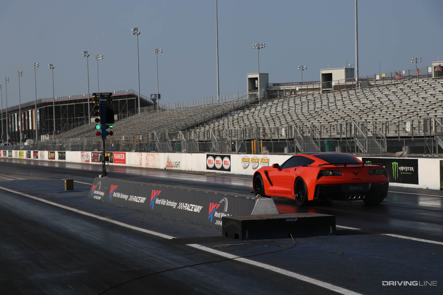 C7 corvette on drag strip track with Nitto NT555R2 drag radial tires