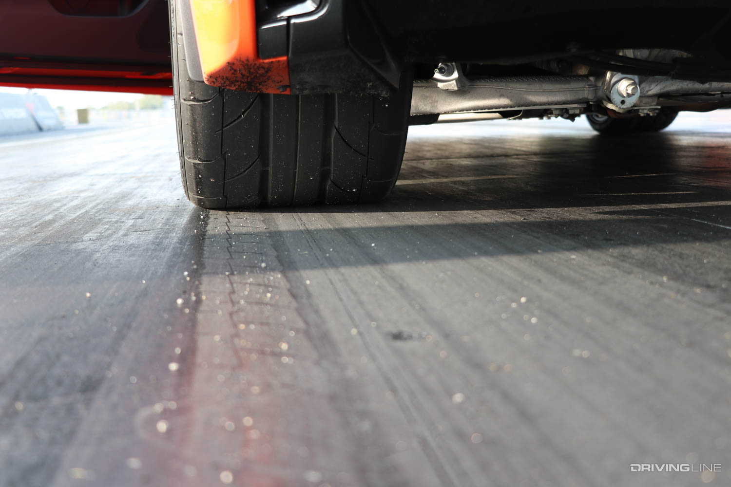 Nitto NT555RII drag radial tires on Prepped Drag Strip surface