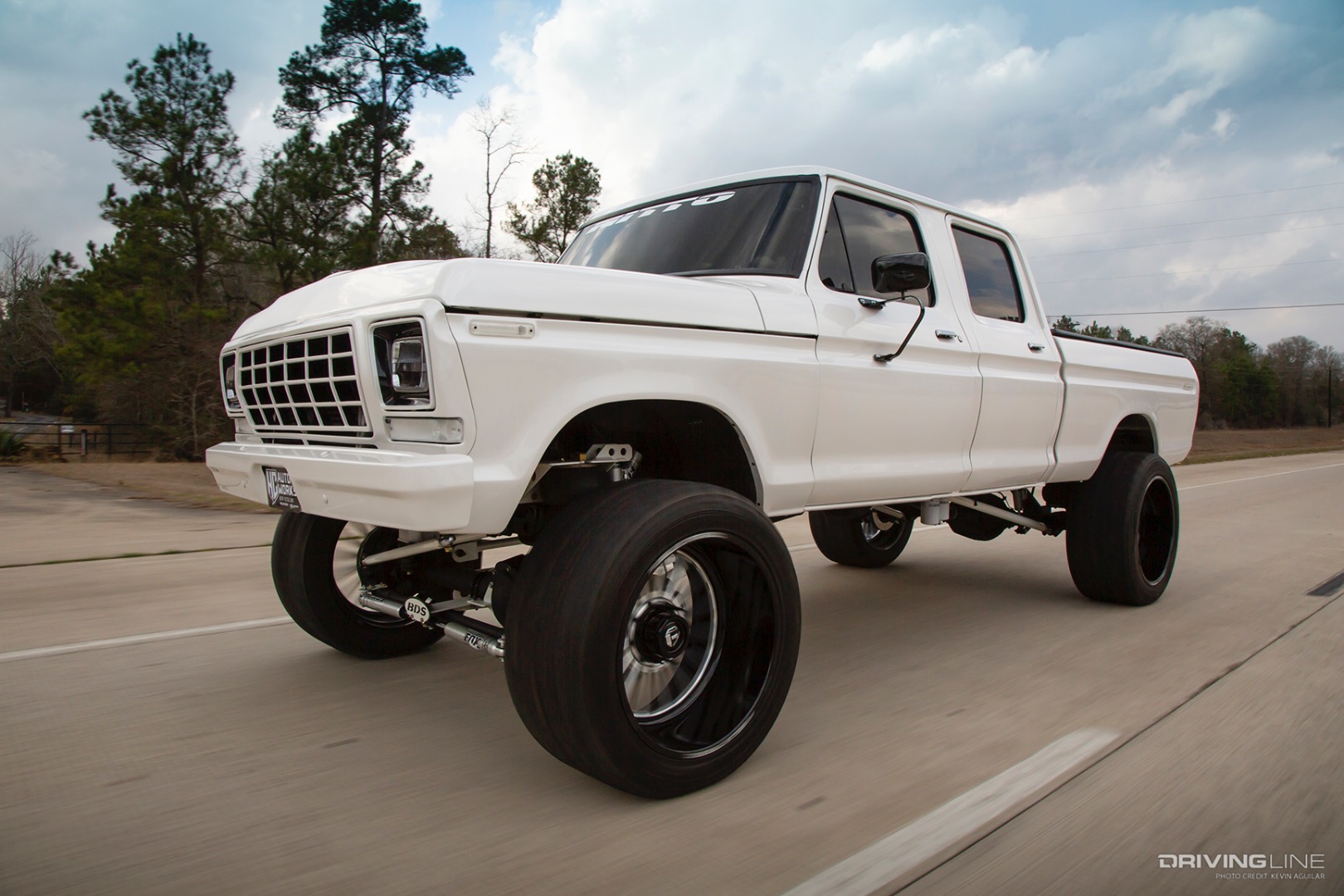 Rolling Shot of Hunter Clark's '79 Crew Cab Ford F-250 Dentside