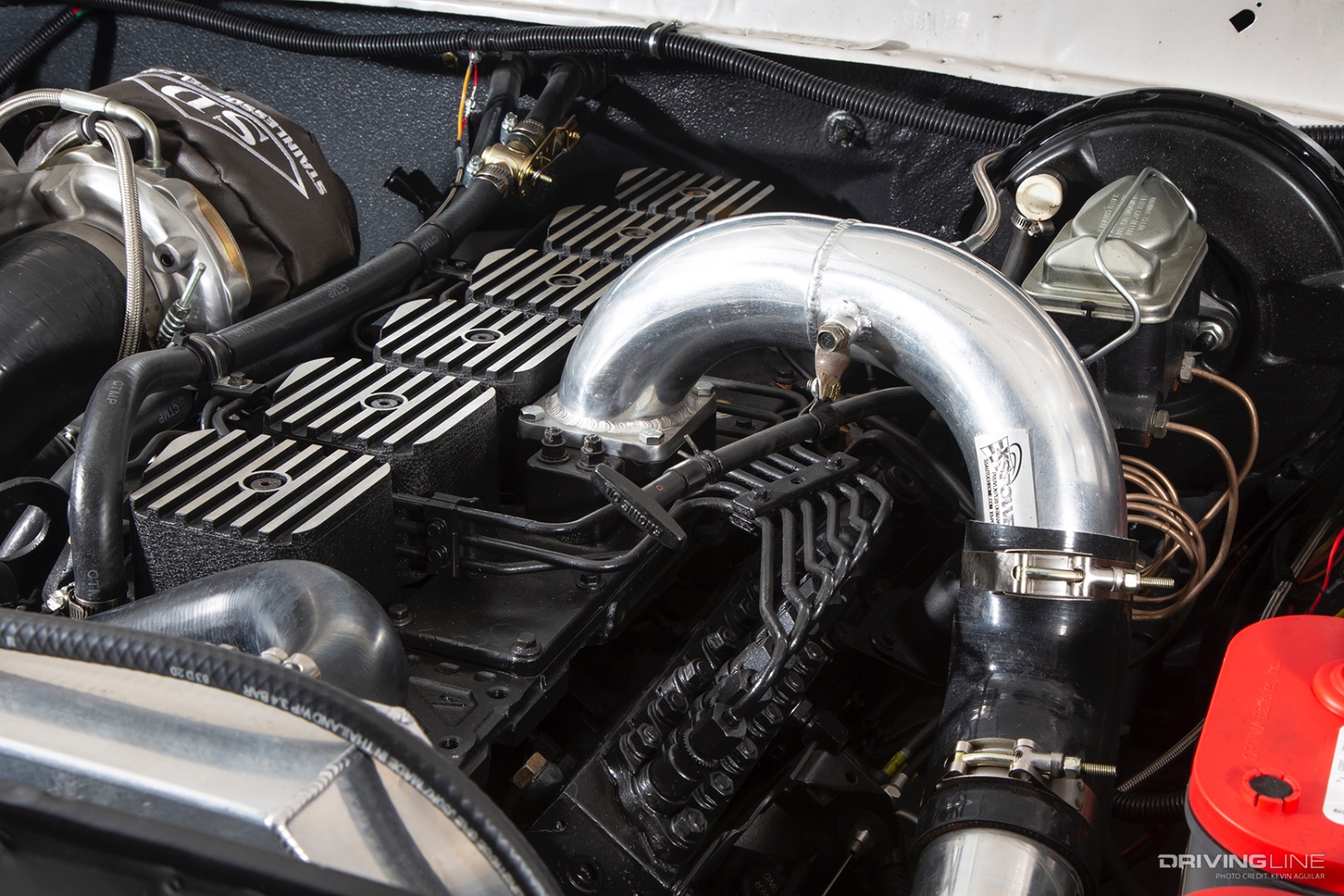 12-Valve 6BT Cummins Turbo Diesel engine of Hunter Clark's '79 Crew Cab Ford F-250 Dentside