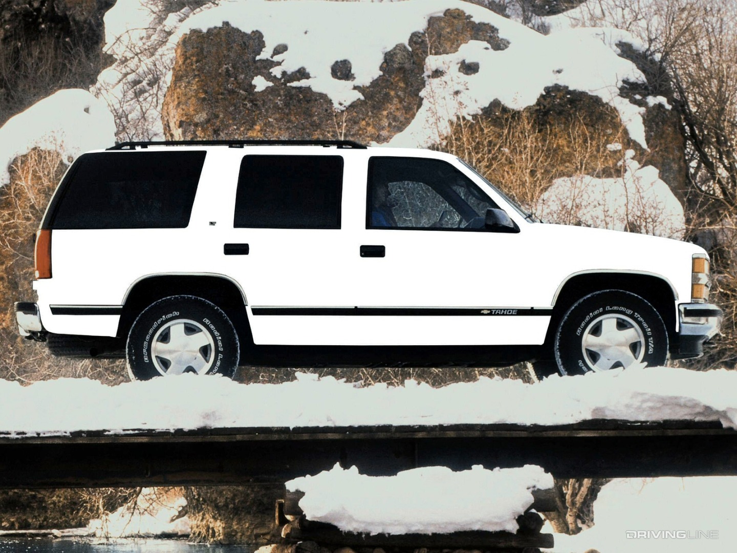 Chevrolet Tahoe in white from side