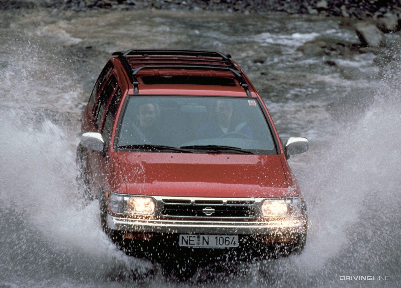 Nissan Pathfinder in river