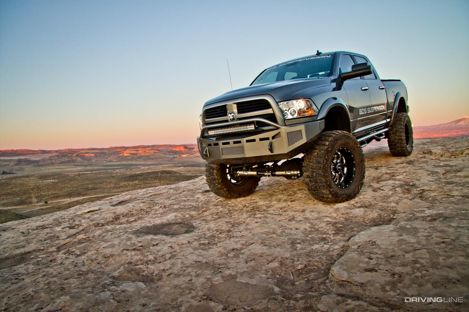 lifted 2013 Ram 3500 on 40" Nitto Mud Grappler Tires