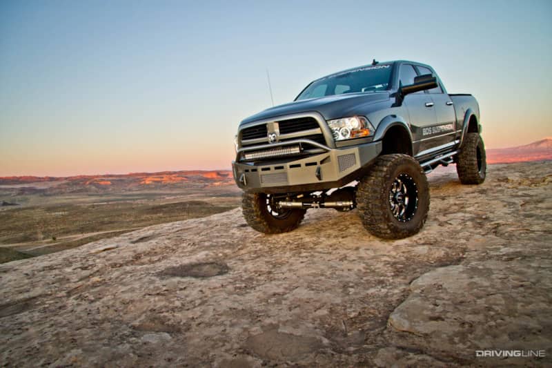 lifted 2013 Ram 3500 on 40" Nitto Mud Grappler Tires