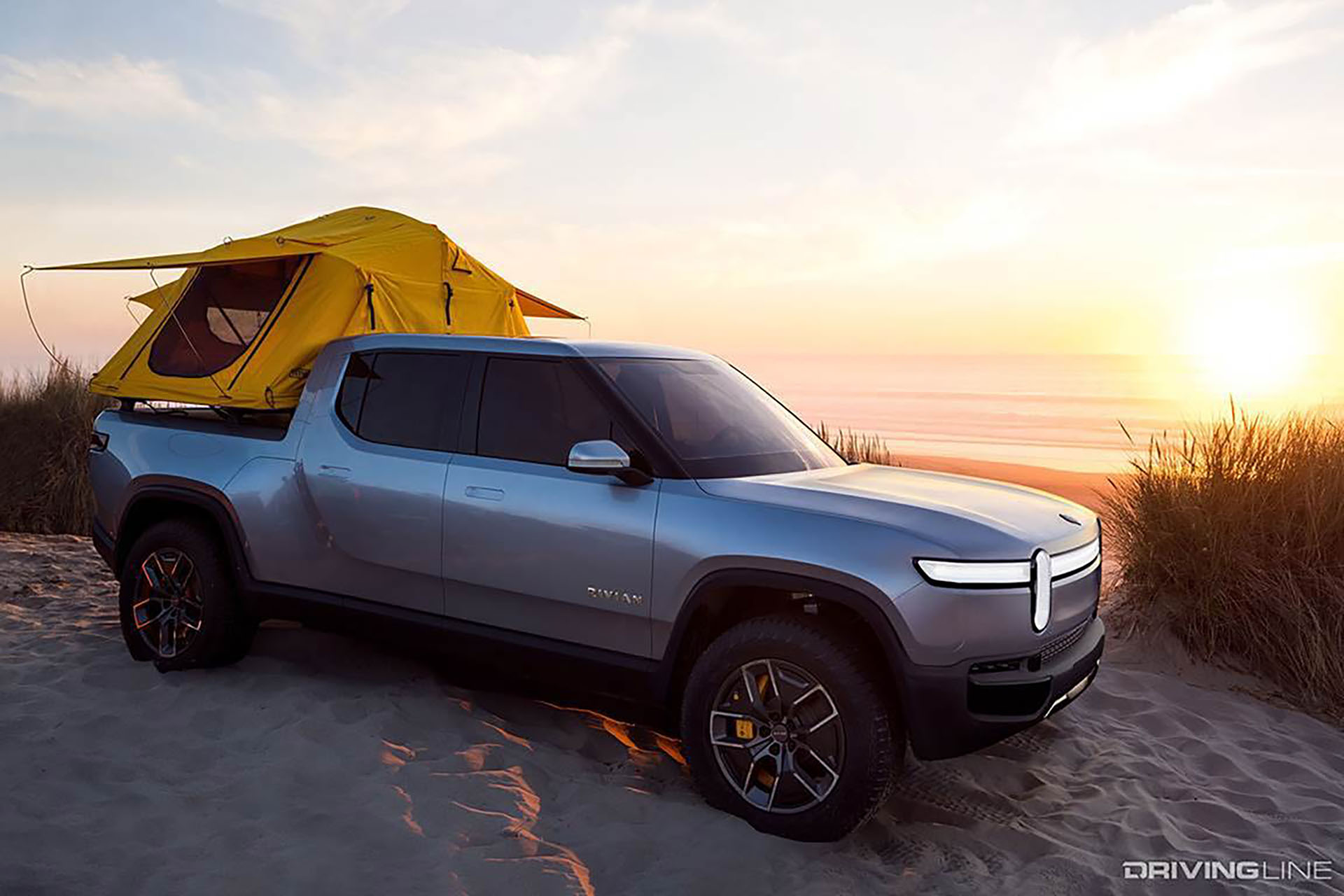 Rivian Electric Truck with Tent