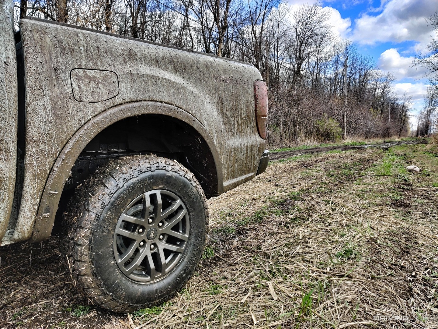 Ford Ranger Tremor rear quarter in the mud