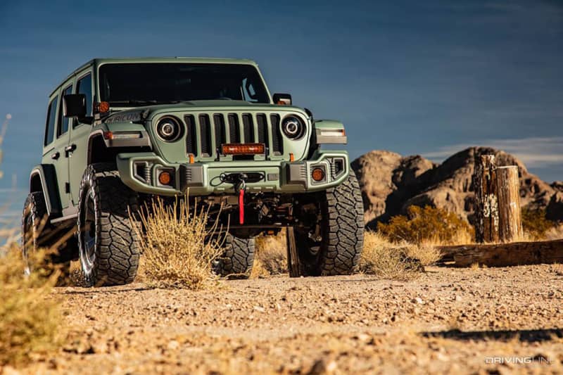 Jeep Wrangler on Nitto Ridge Grappler Tires Front View