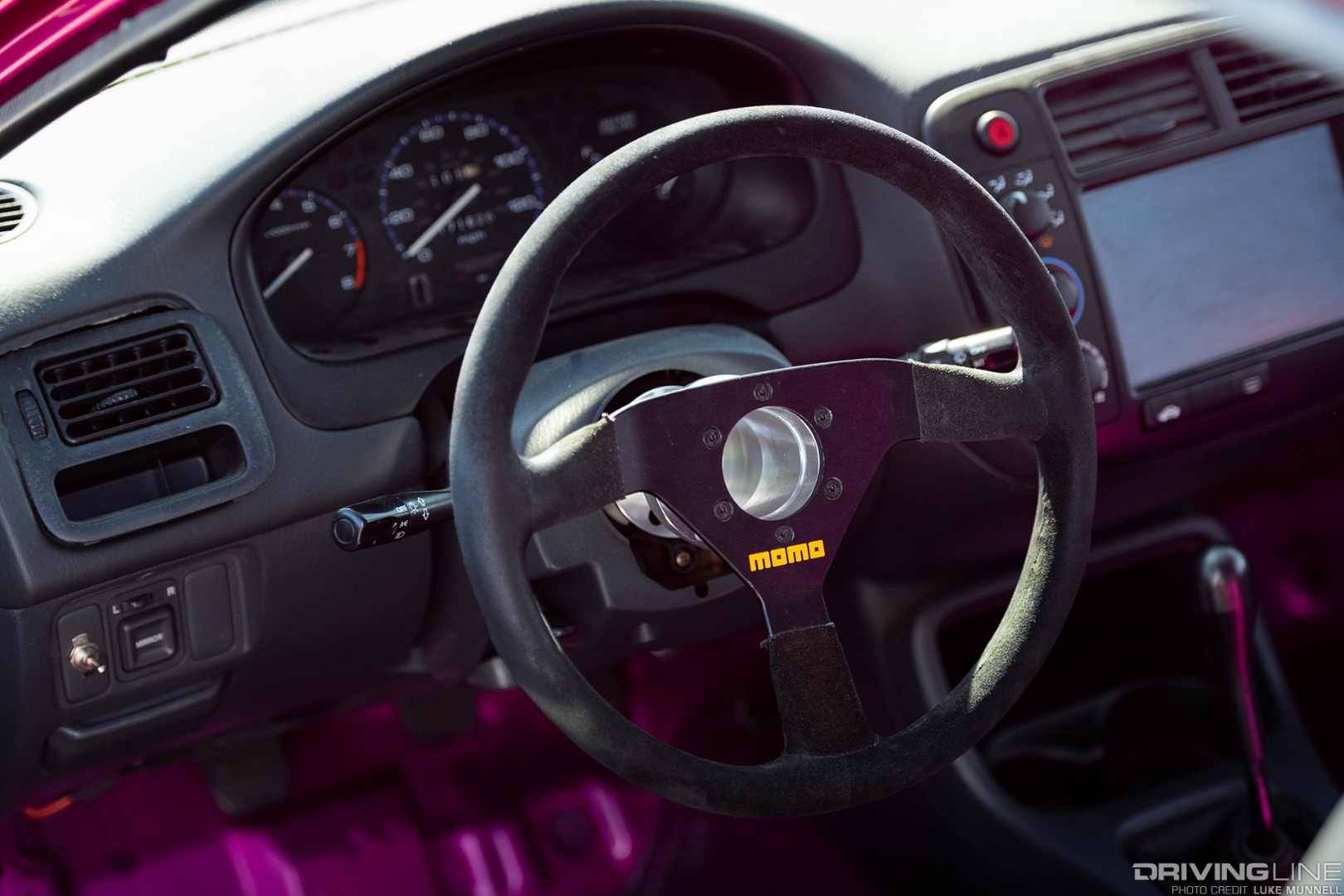 Christian Dumlao Pinky EK Honda Civic Momo steering wheel detail