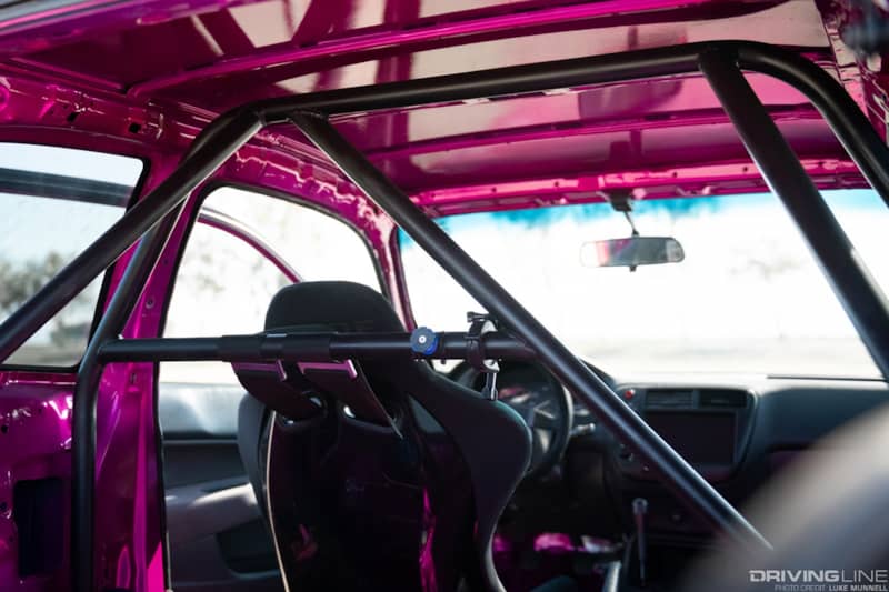 Christian Dumlao Pinky EK Honda Civic four-point roll cage detail