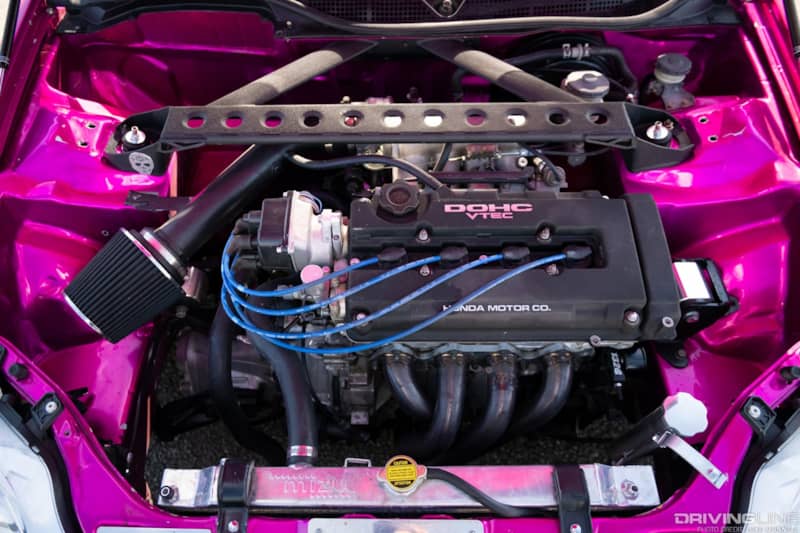 Christian Dumlao Pinky EK Honda Civic LS/VTEC engine bay