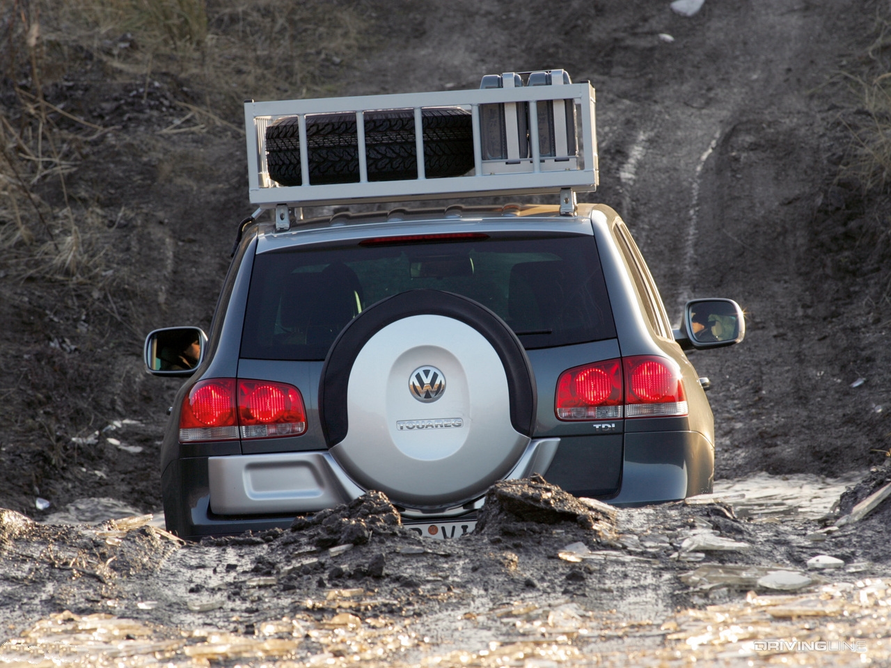VW Touareg fording water