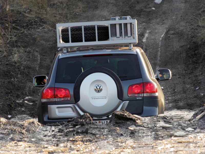 VW Touareg fording water