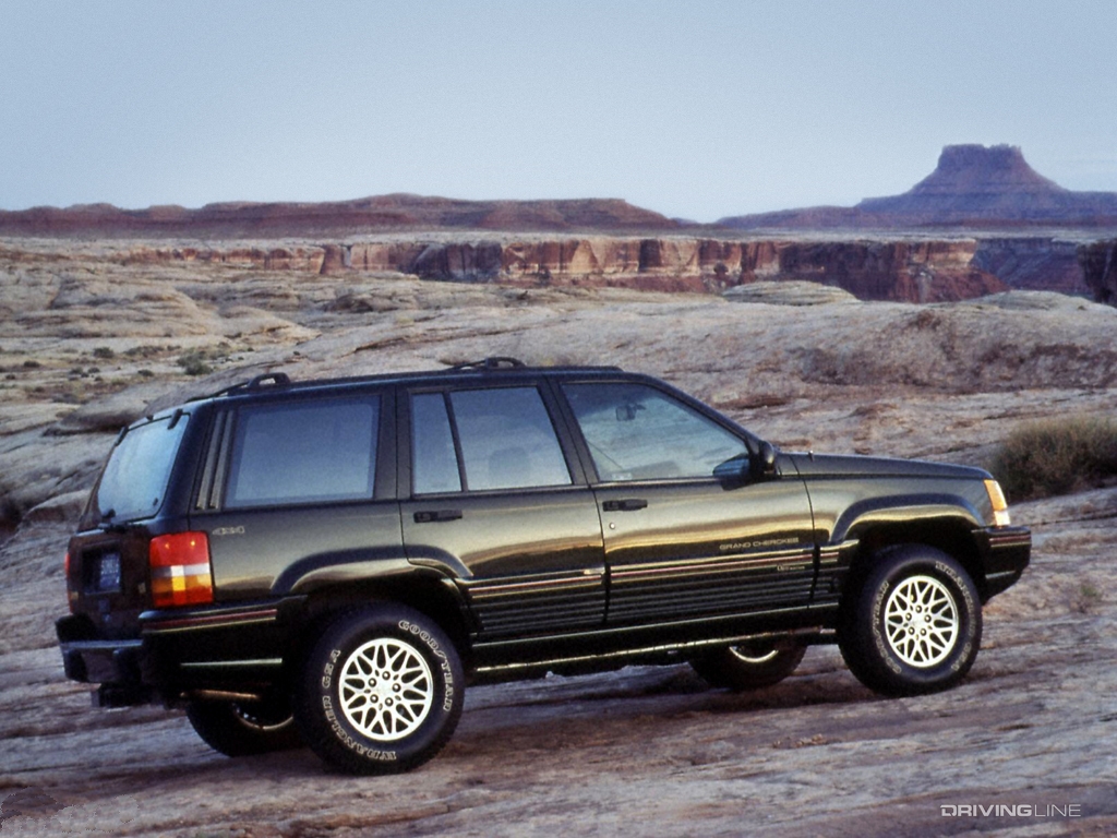 Jeep Grand Cherokee in desert scrub