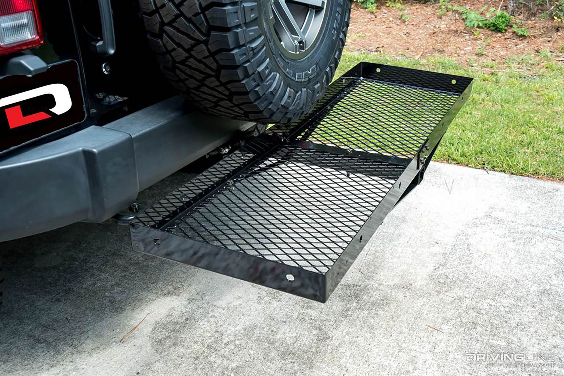 SUV hitch storage tray