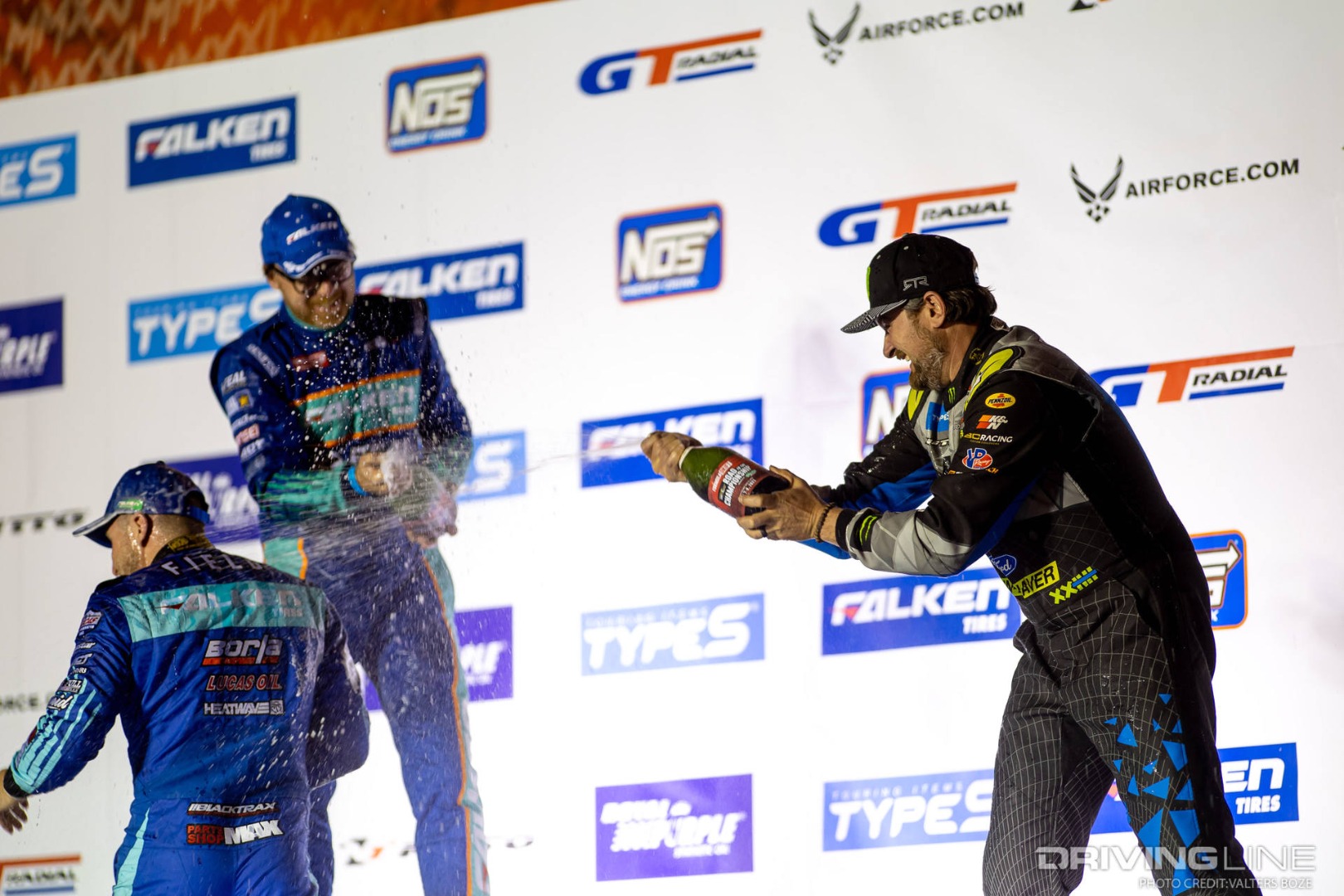 Odi Bakchis, Matt Field, and Vaughn Gittin Jr on the podium FDATL 2021