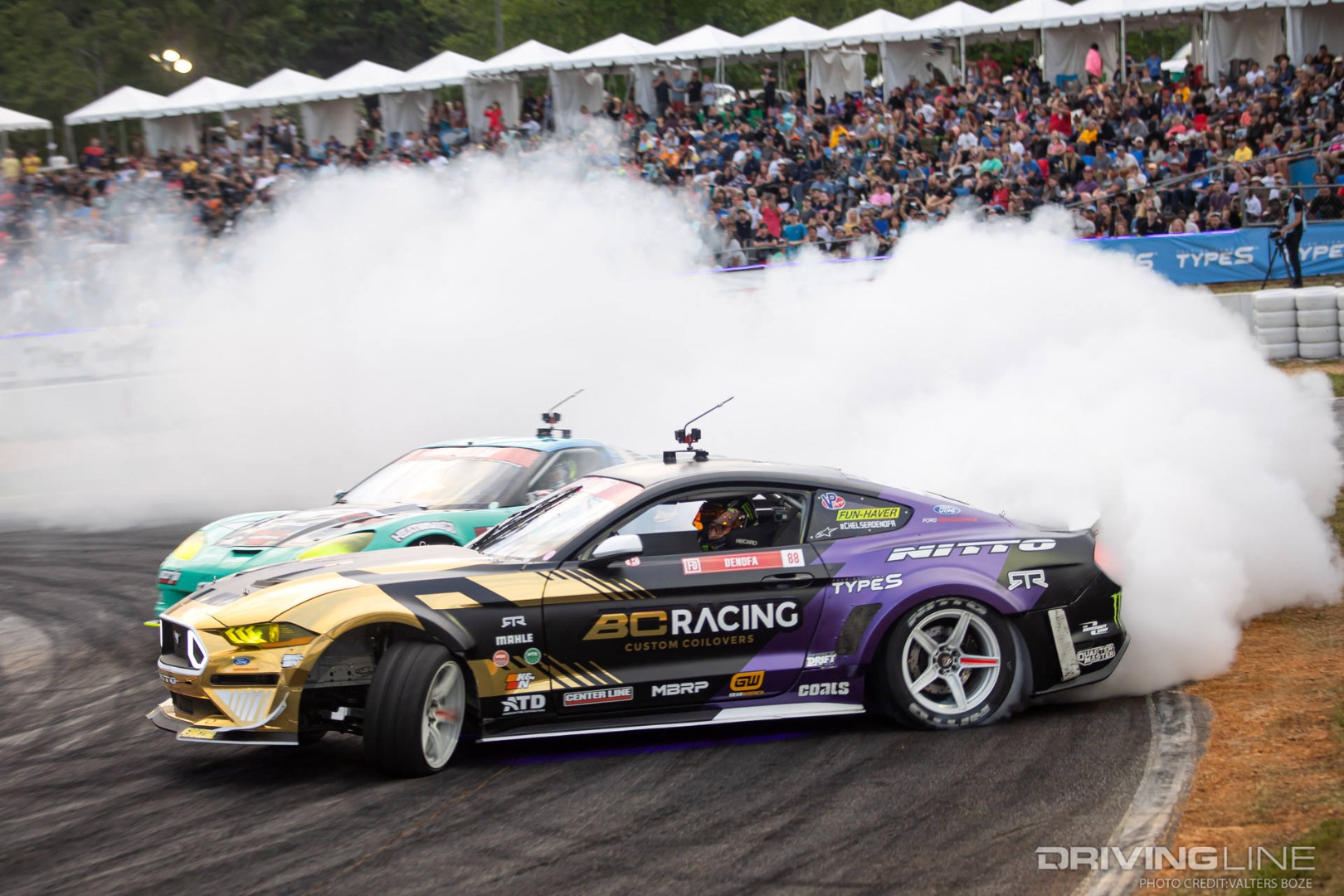 Chelsea DeNofa tandem drifting against Matt Field at 2021 FDATL