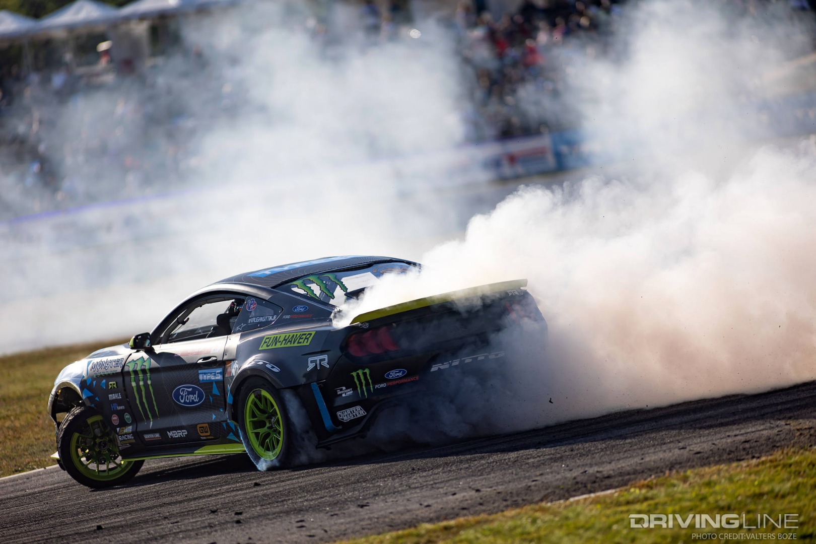 Vaughn Gittin Jr drifting on Nitto NT555 G2 tires at FDATL 2021