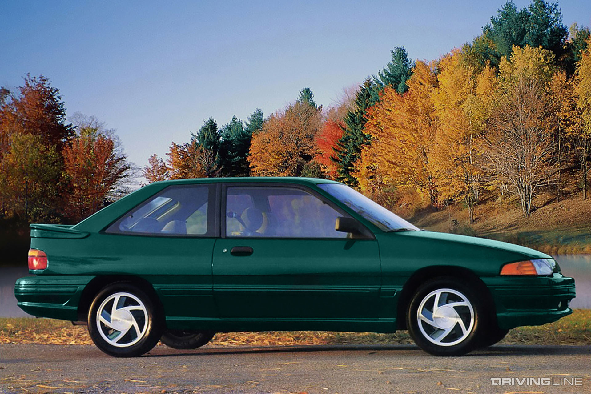 Ford Escort GT Green Side View
