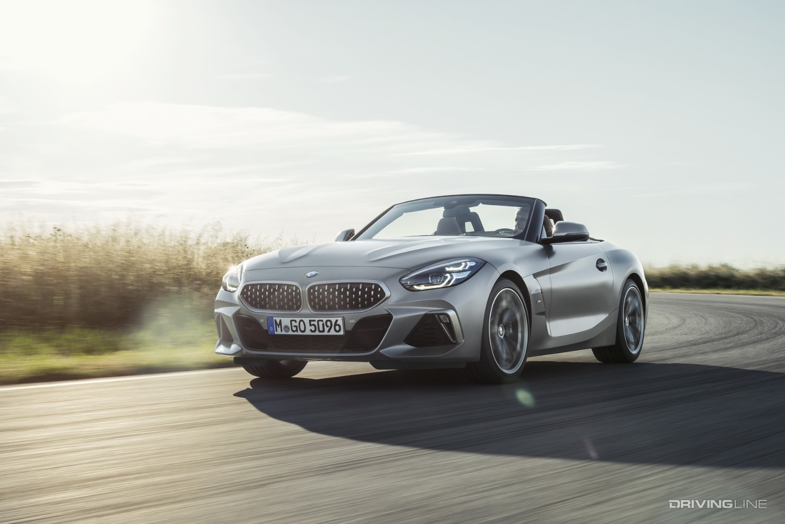 BMW Z4 on the road in silver