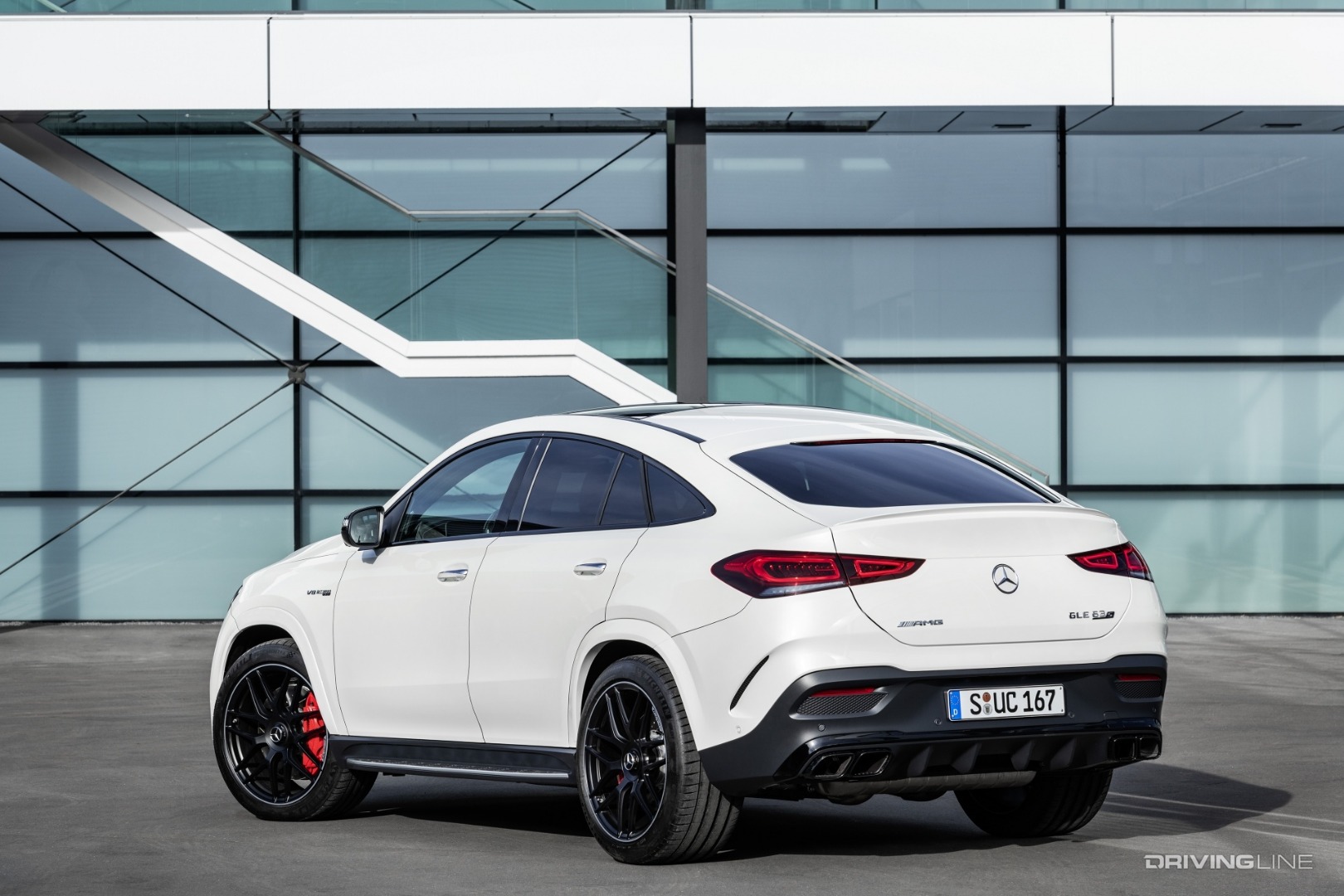 2021 Mercedess-AMG GLE 63 S Coupe white rear view