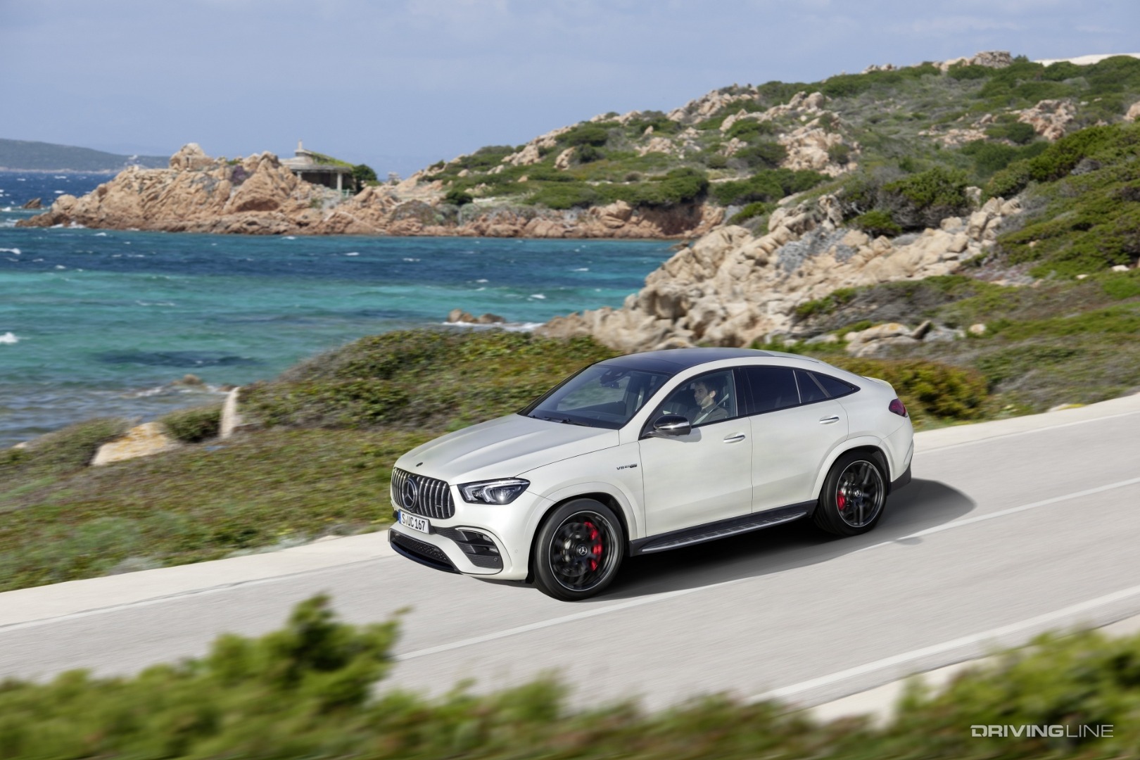 2021 Mercedess-AMG GLE 63 S Coupe in motion near the sea