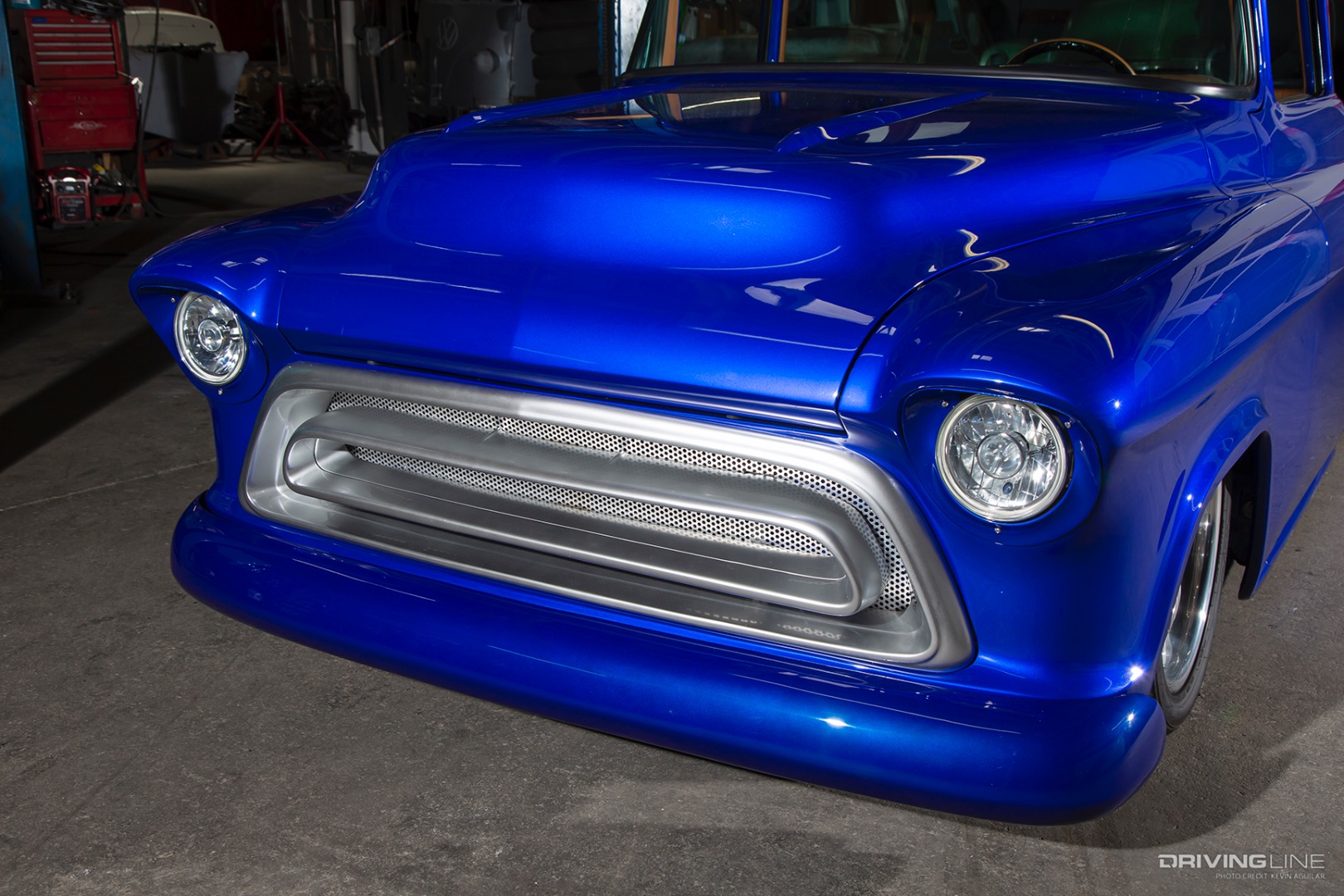 Grille of Tim Sharp's '57 Chevy 3100 Pickup