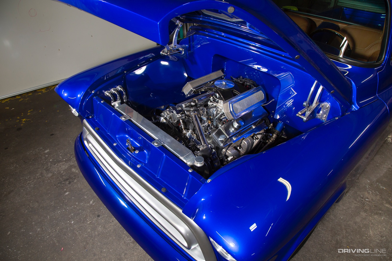 Engine of Tim Sharp's '57 Chevy 3100 Pickup