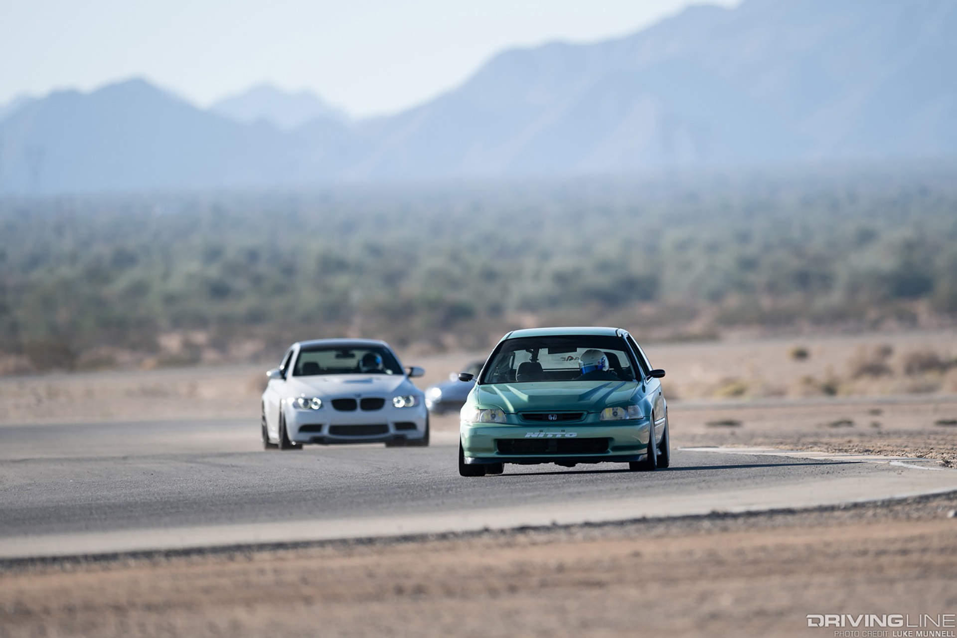 Honda Civic and BMW M3 on Track