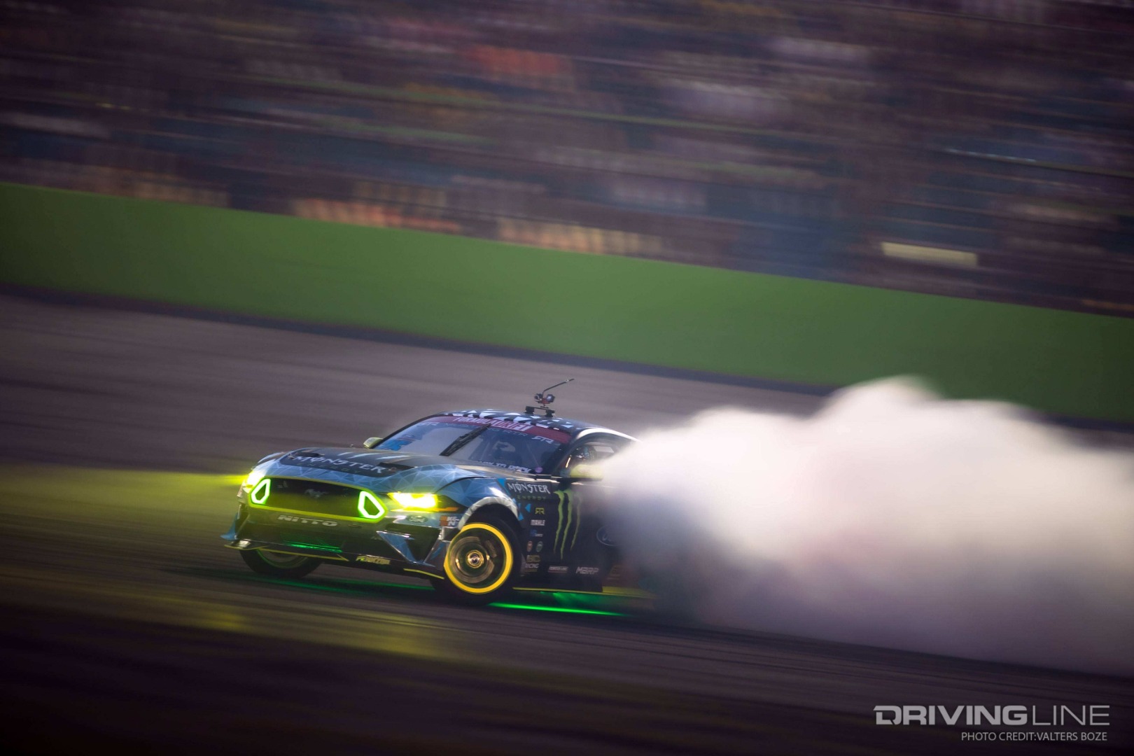 Vaughn Gittin Jr. drifting at FDORL 2021