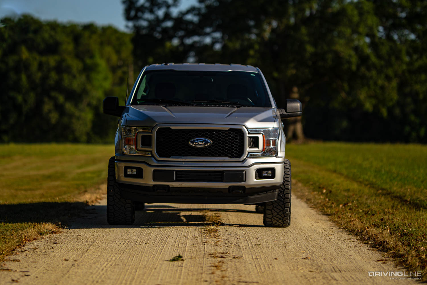 Front end of Ford F150 on Nitto Ridge Grappler tires