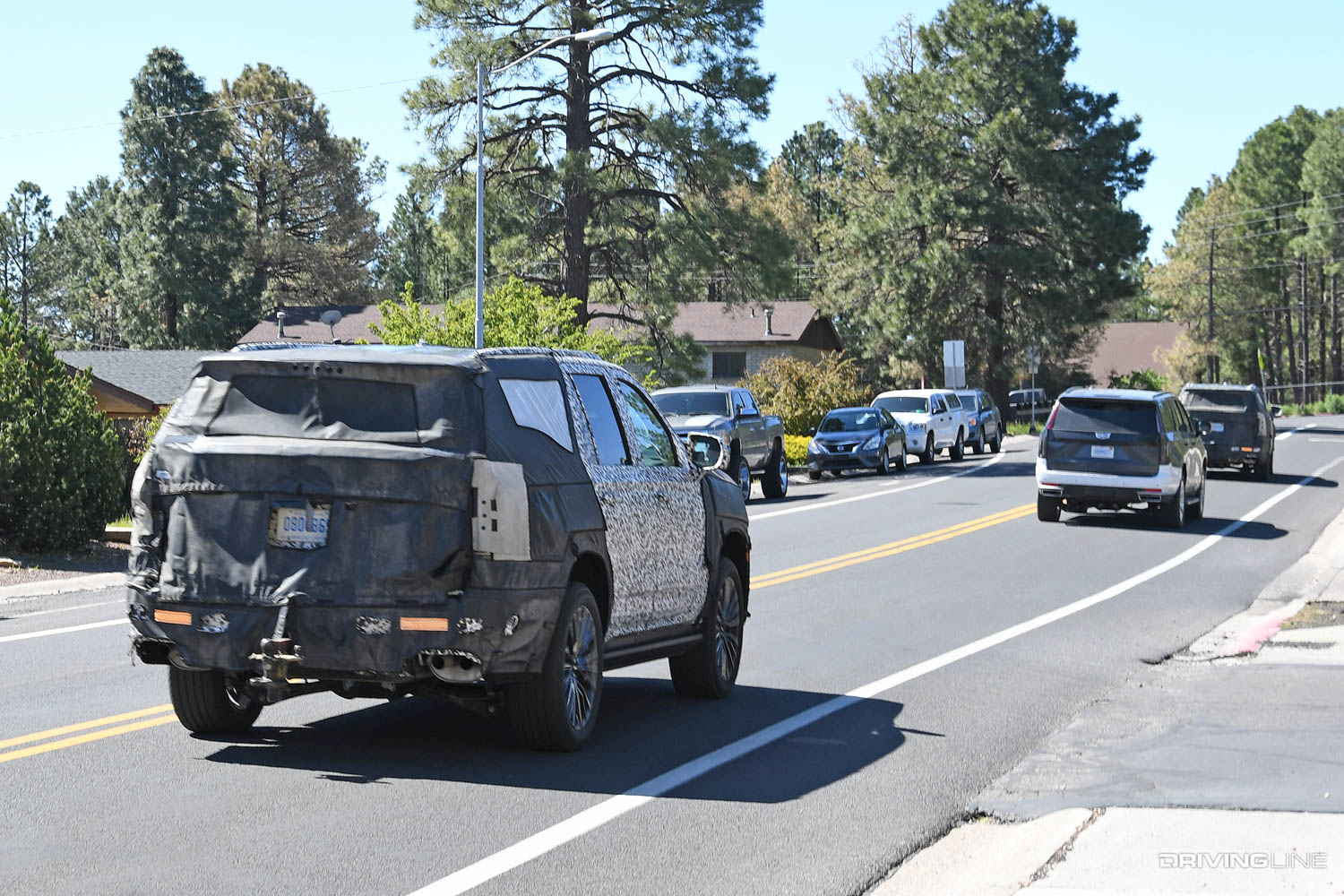 Spy Photos: new Cadillac Escalade-V rear passenger side view