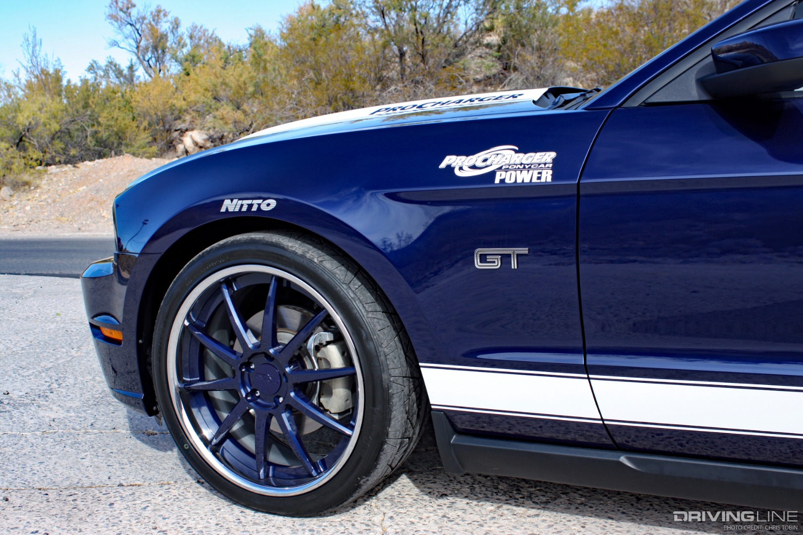 2010 Ford Mustang GT front wheel with Nitto Invo tires