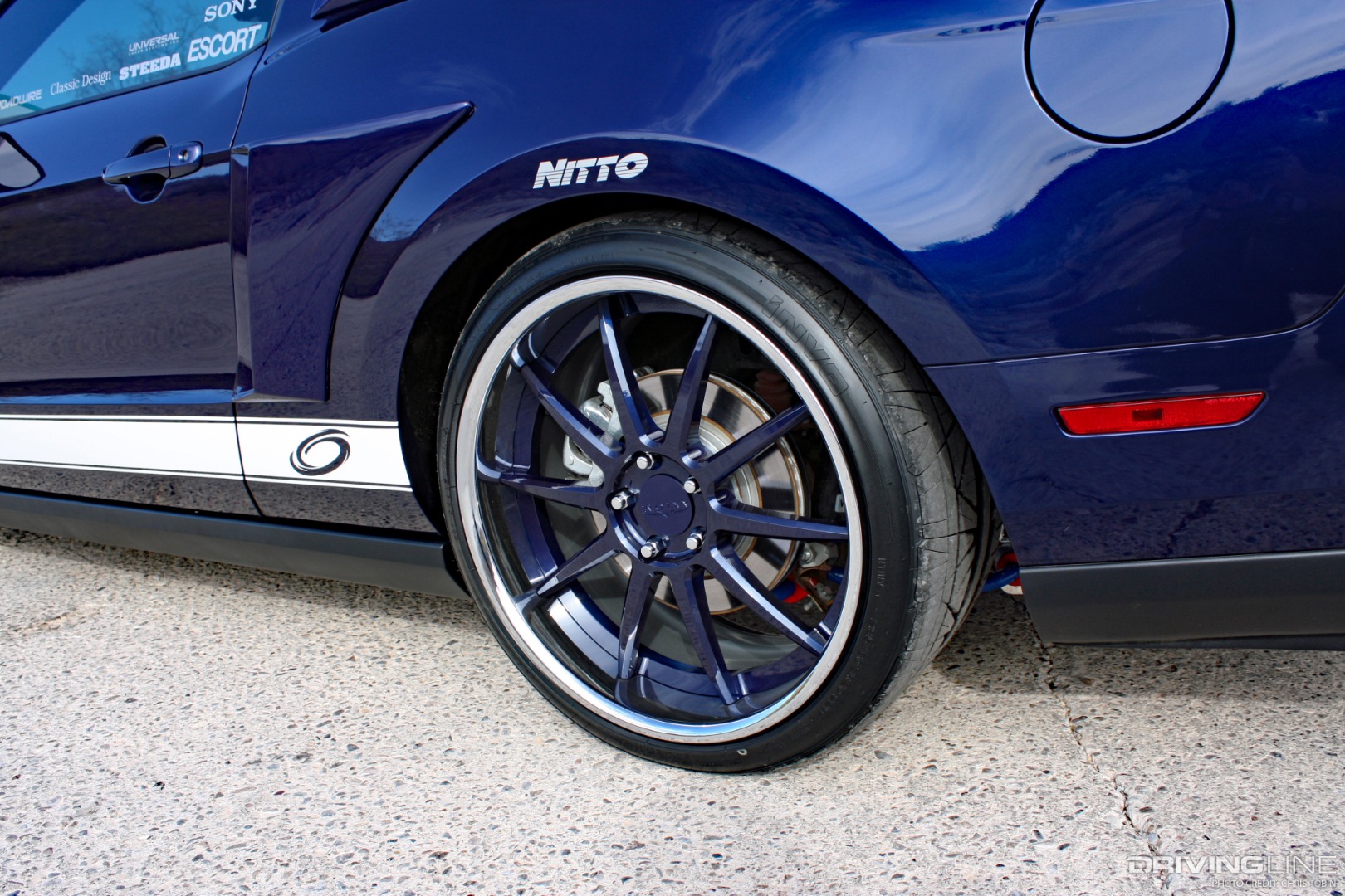 Nitto Invo rear tire detail on 2010 Ford Mustang GT