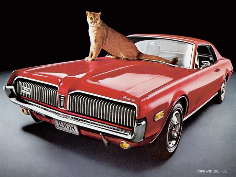 Mercury Cougar with cougar on hood