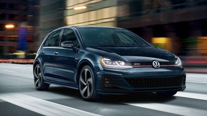 2021 VW Golf GTI in the city