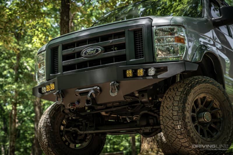 Ford E-350 4x4 Van Conversion Ujoint Offroad front end detail
