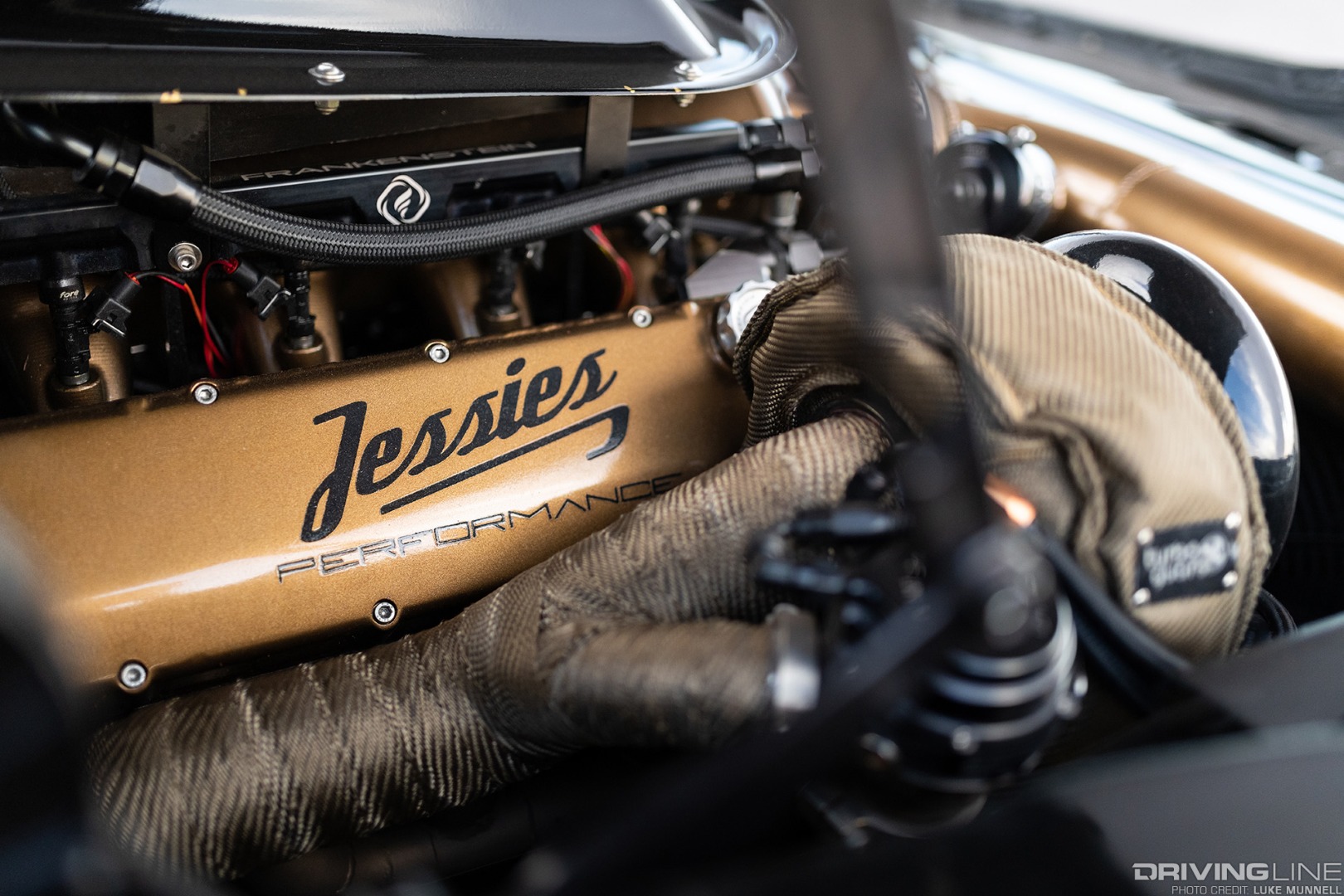 Exhaust tube wrap with Turbo detail in 1979 Pontiac Trans Am