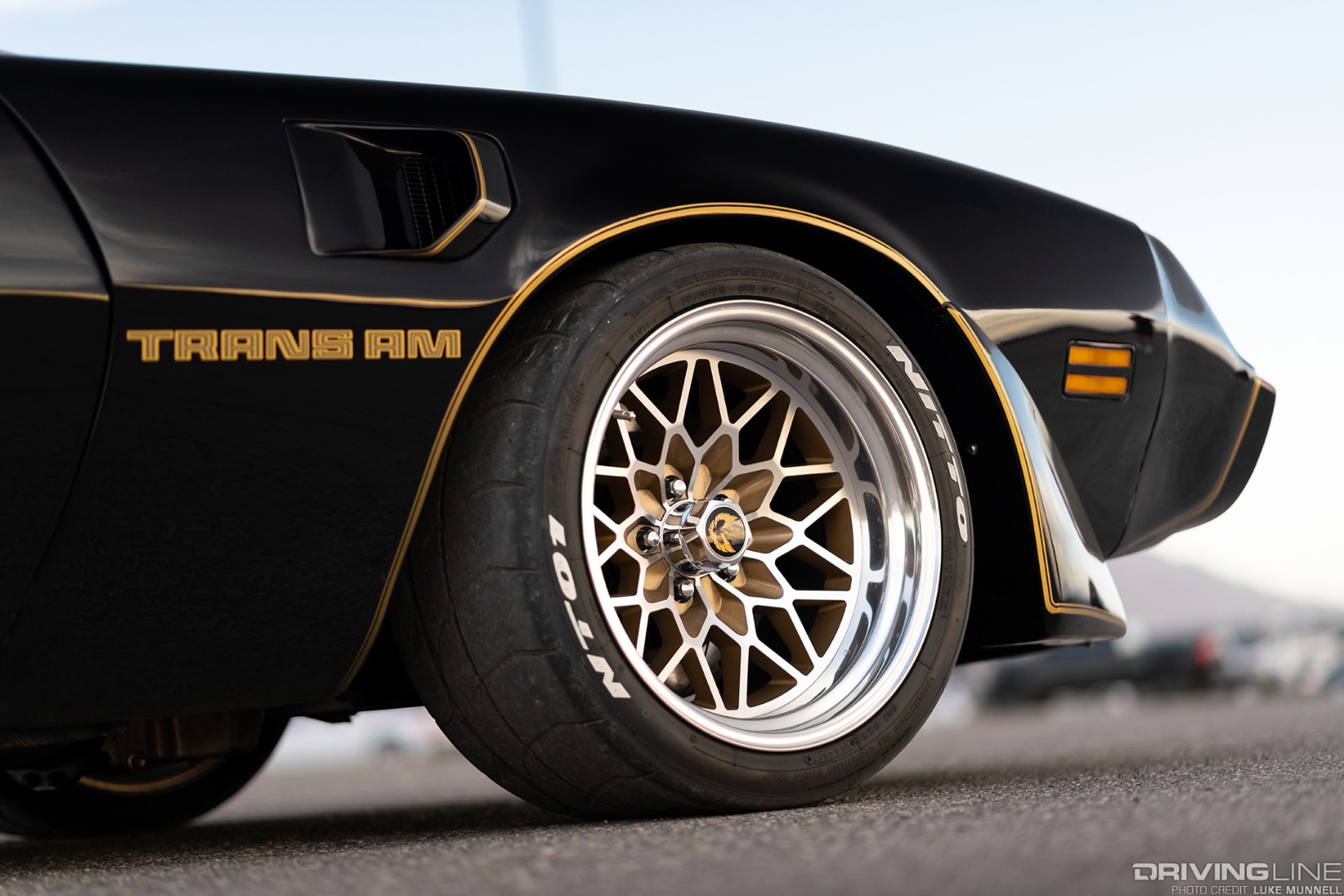 1979 Pontiac Trans Am front wheel detail with Nitto NT01 Track Tires