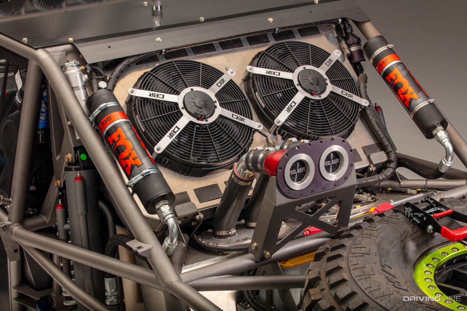 Vaughn Gittin Jr's 4400 car with exposed cooling components for radiator