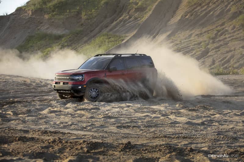 Ford Bronco Sport in dust cloud