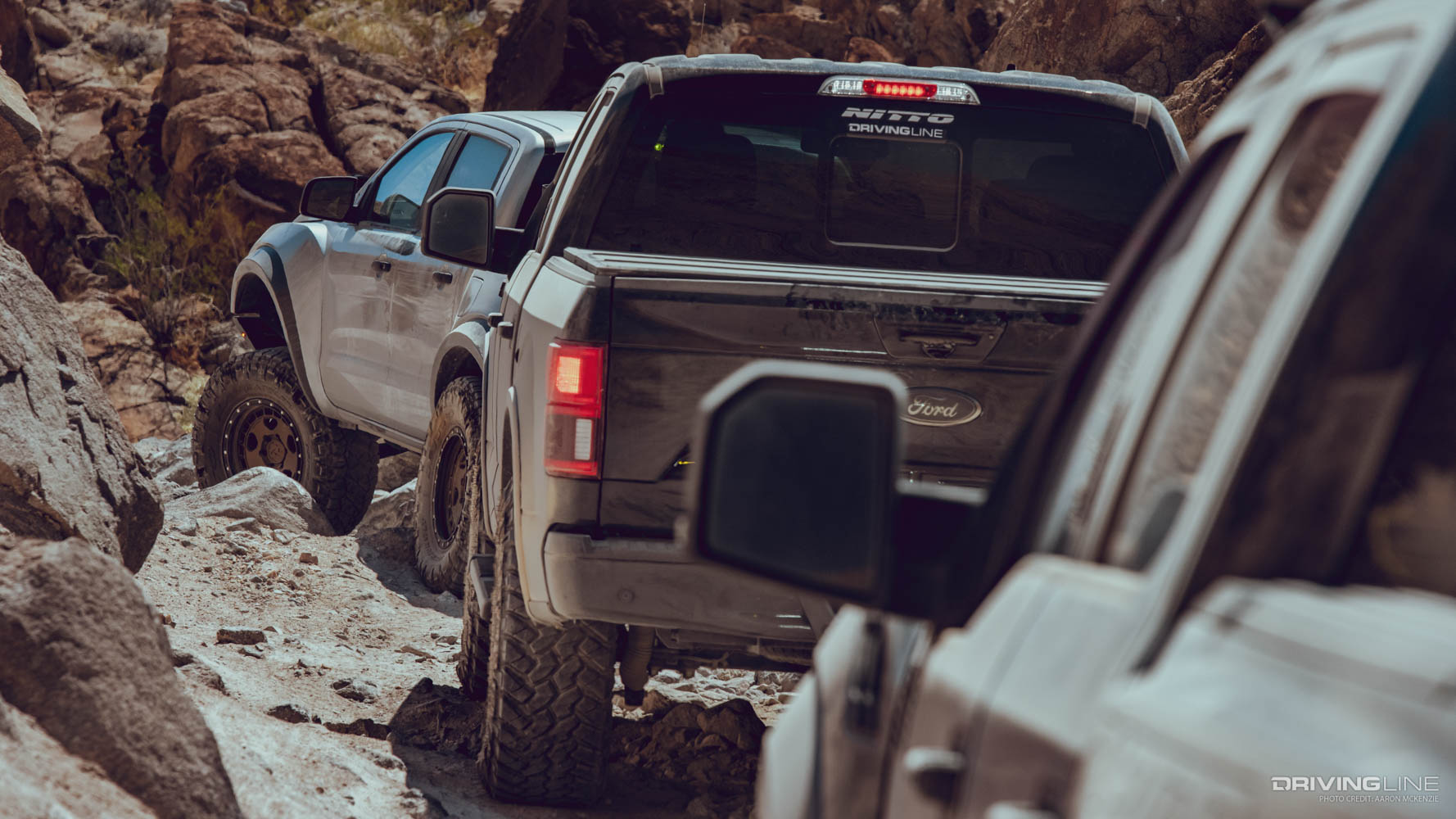 Three Ford Trucks in On the Trail Lippincott Mine Road