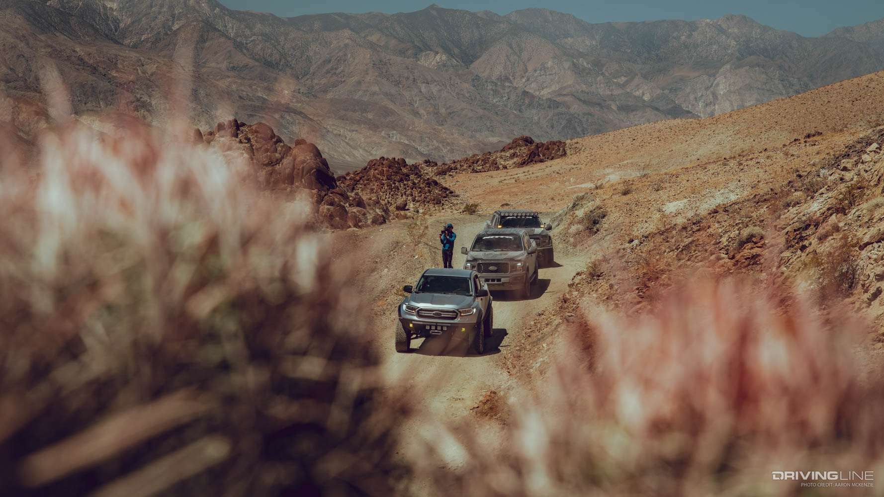 3 Ford Trucks on Nitto Tires driving Lippincott Mine Road