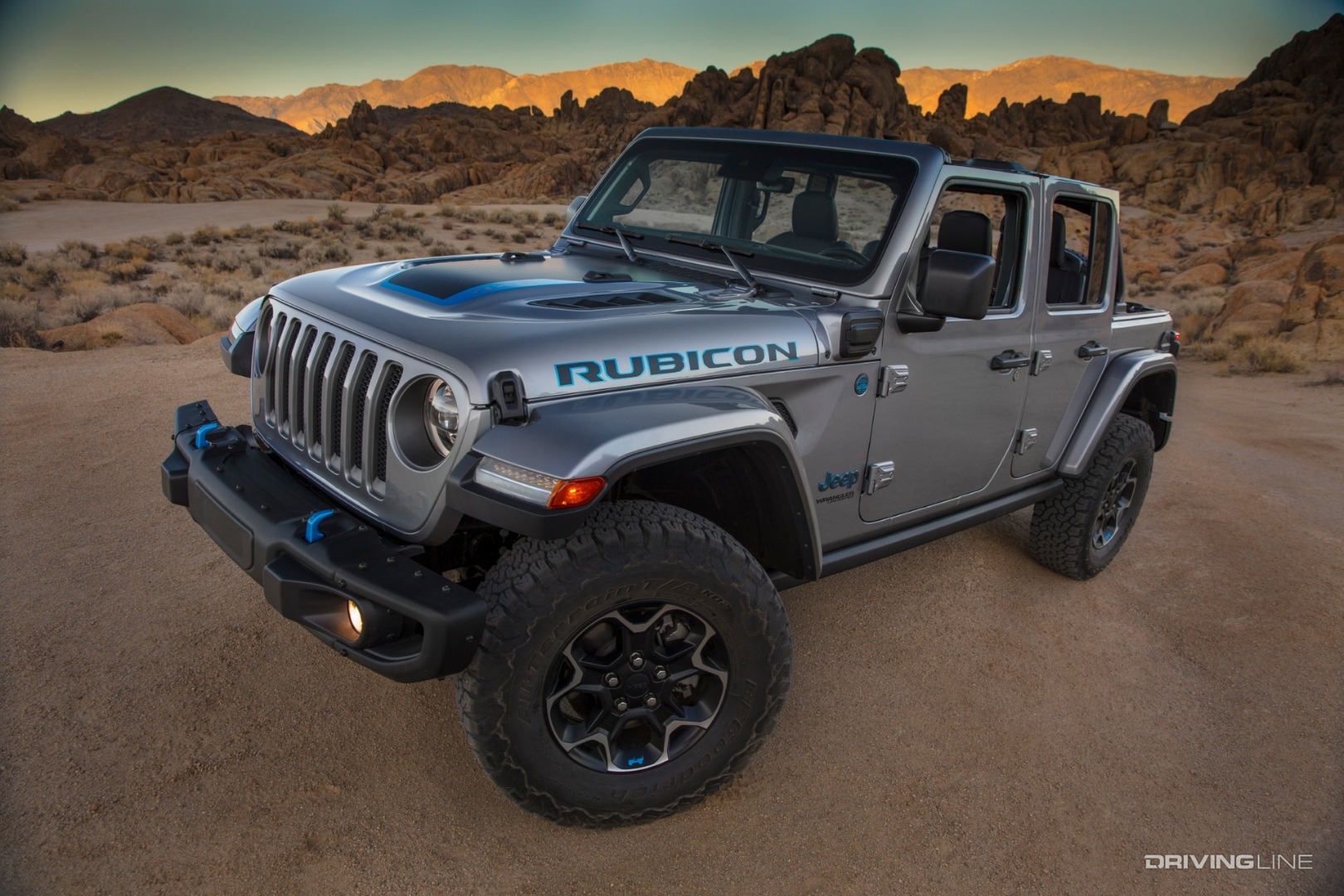 2021 Jeep Wrangler 4xe silver front view