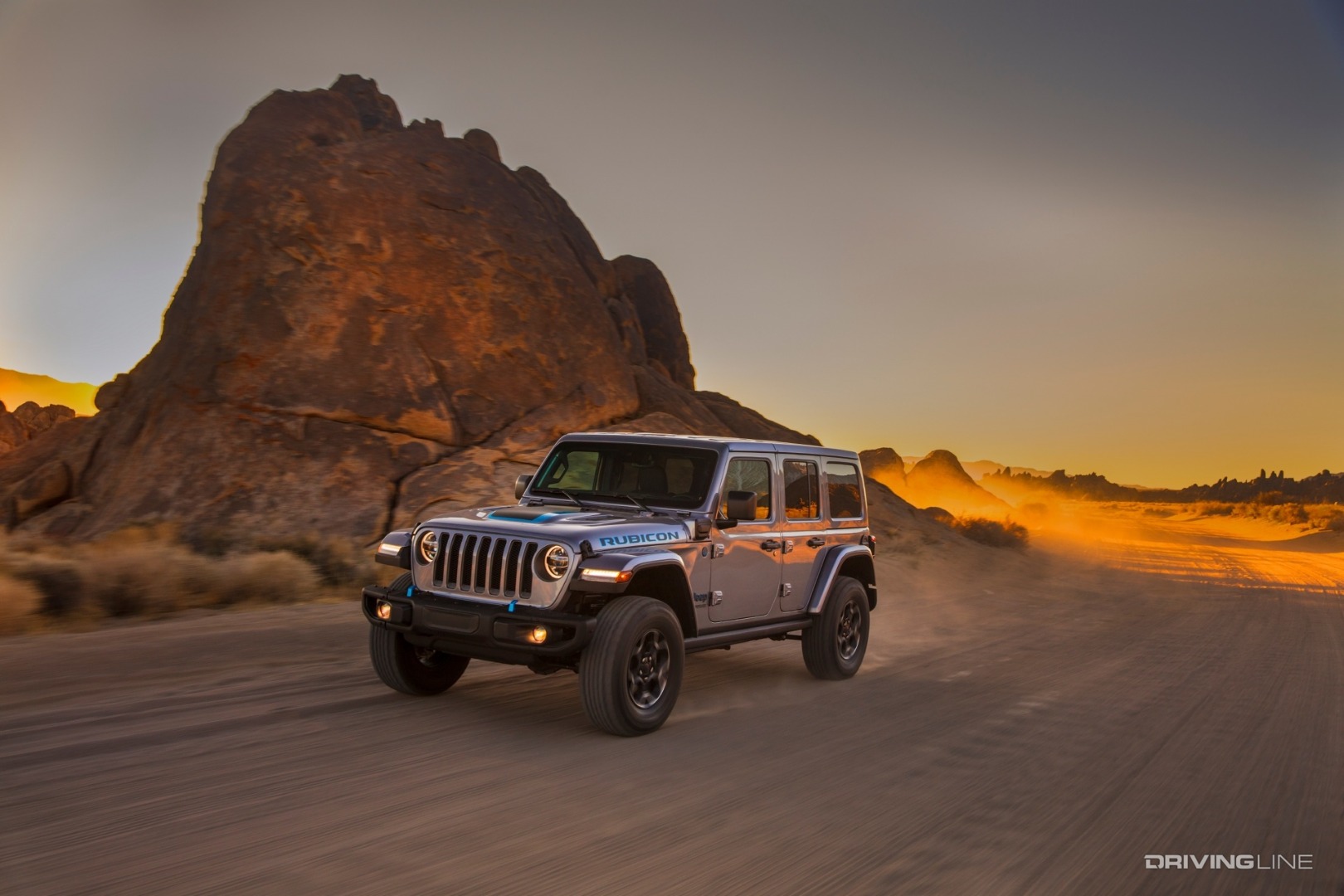 2021 Jeep Wrangler 4xe in motion on road